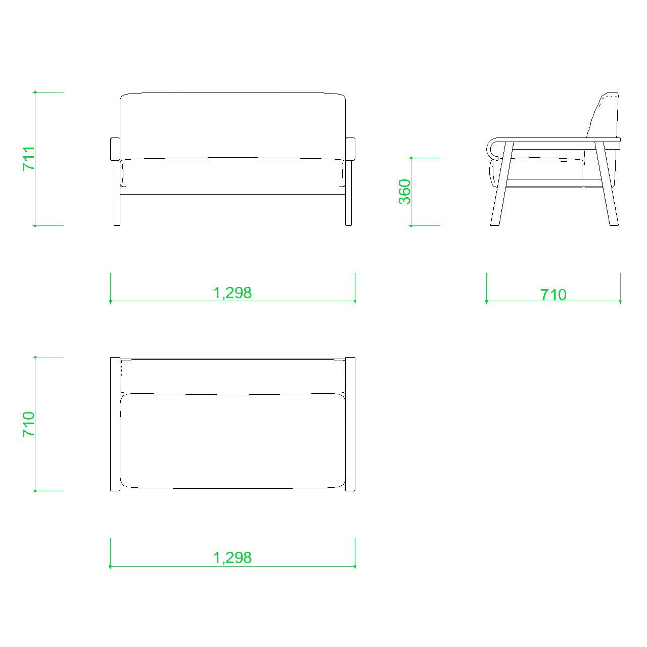 無料,商用可能,フリー素材,フリーデータ,AUTOCAD,DWG,DXF,インテリア,interior,家具,furniture,いす,イス,椅子,chair,長椅子,sofa,リビングチェア,livingchair,2人掛けソファの2DCAD部品