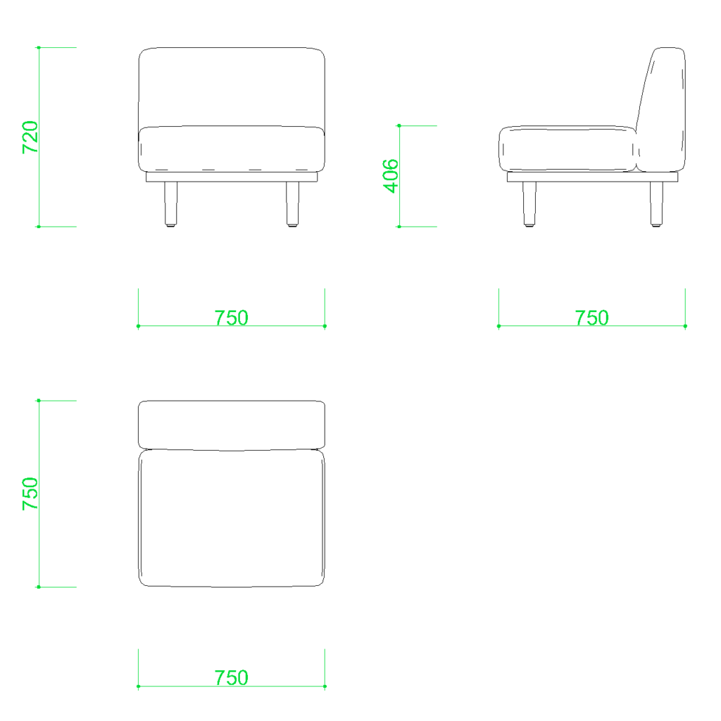 【2D部品】1人掛けソファ【DXF/autocad DWG】 2disof_0003