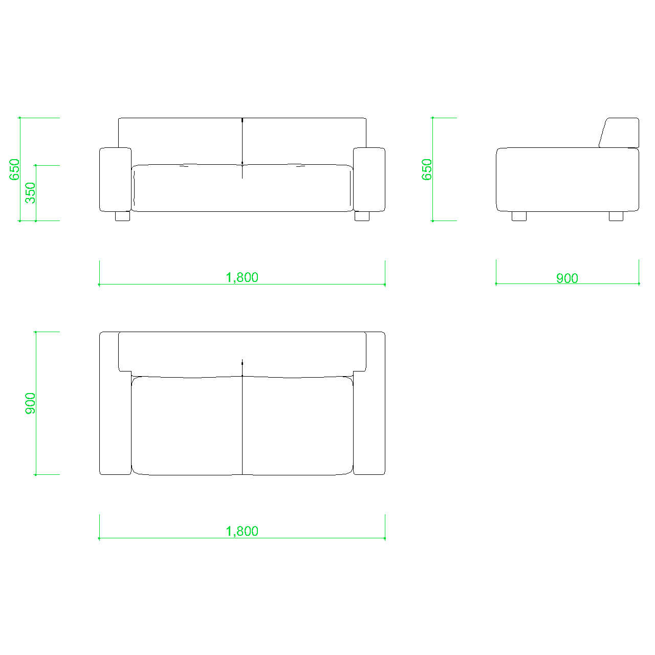 無料,商用可能,フリー素材,フリーデータ,AUTOCAD,DWG,DXF,インテリア,interior,家具,furniture,いす,イス,椅子,chair,長椅子,sofa,リビングチェア,livingchair,2.5人掛けソファの2DCAD部品