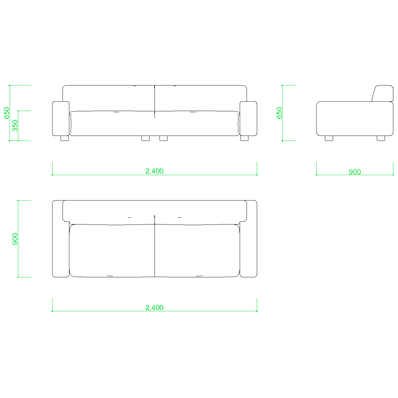 無料,商用可能,フリー素材,フリーデータ,AUTOCAD,DWG,DXF,インテリア,interior,家具,furniture,いす,イス,椅子,chair,長椅子,sofa,リビングチェア,livingchair,4人掛けソファの2DCAD部品