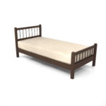 【家具】茶色の シングルサイズのベッド【formZ】 bed_0008
