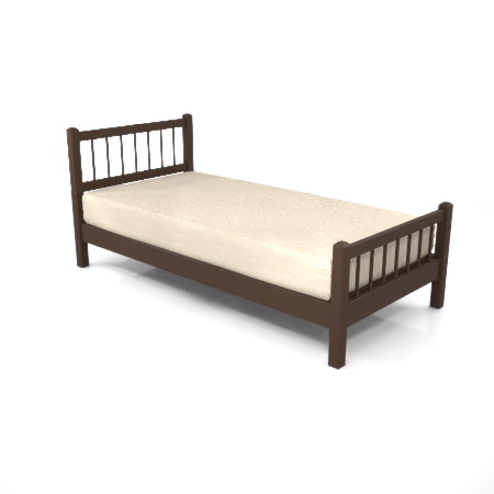 茶色の シングルサイズのベッド,無料,商用可能,フリー素材,formZ,3D,インテリア,interior,家具,furniture,bed,single