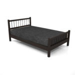 【家具】黒い セミダブルサイズのベッド【formZ】 bed_0009