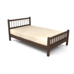 【家具】茶色の セミダブルサイズのベッド【formZ】 bed_0010