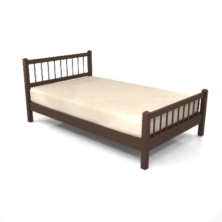 茶色の セミダブルサイズのベッド,無料,商用可能,フリー素材,formZ,3D,インテリア,interior,家具,furniture,bed,Semi double