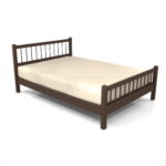 【家具】茶色の ダブルサイズのベッド【formZ】 bed_0012