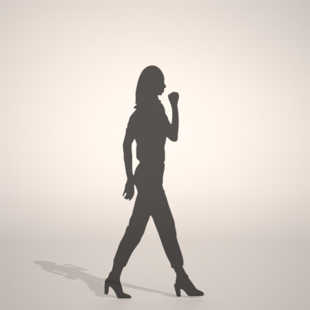 無料,商用可能,フリー素材,formZ,3D,silhouette,woman,female,lady,ガッツポーズをする女性のシルエット,パンプス,pumps,クロップドパンツ,pants