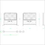 【2D部品】ガードフェンス トラ 金網 コンクリート石付き【DXF/autocad DWG】 2dc-tem_0002