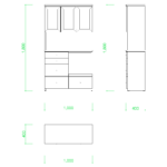 【2D部品】食器棚【DXF/autocad DWG】 2di-cbo_0001