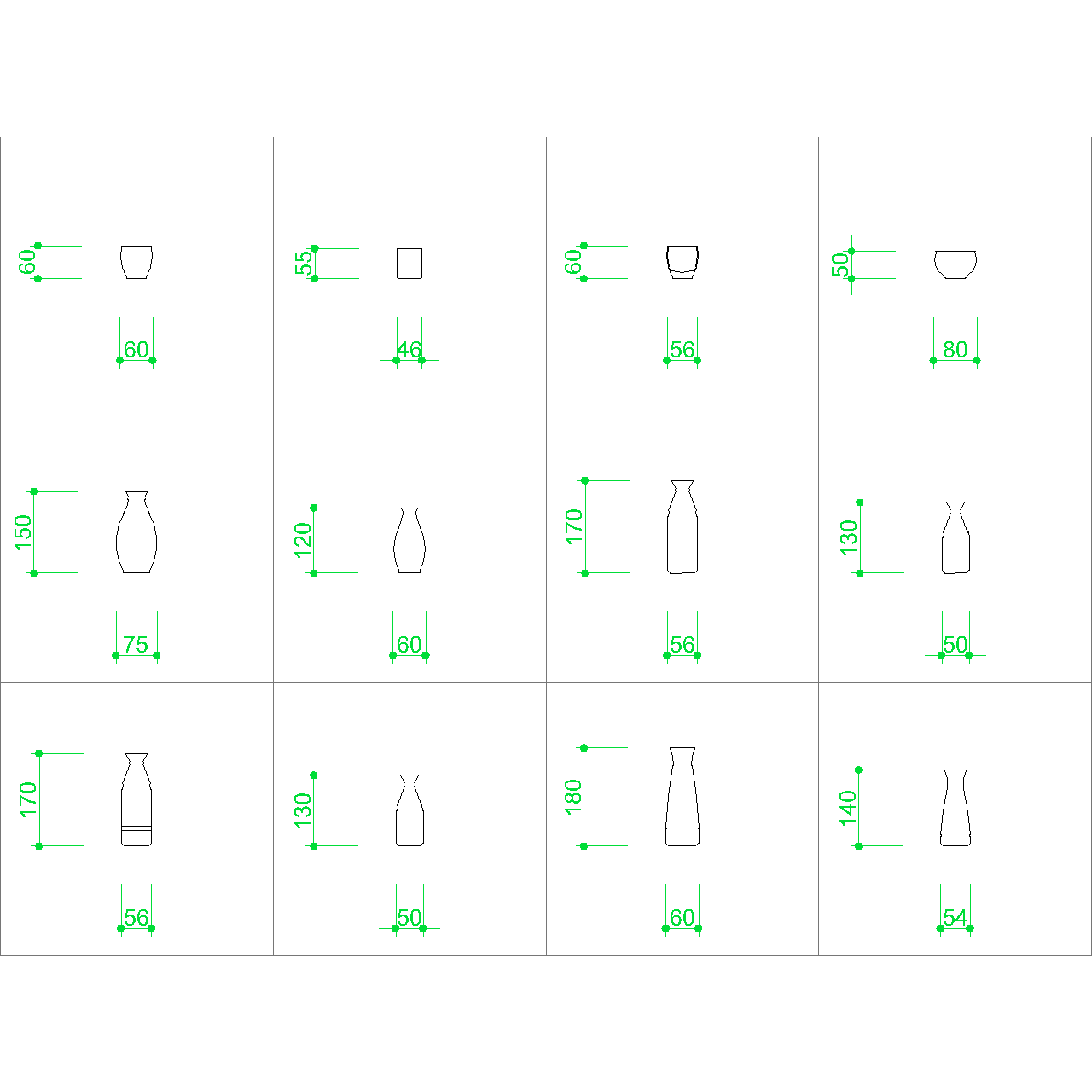 2d部品 酒器 お猪口 ぐい呑 徳利 Dxf Autocad Dwg 2di Shu 0001