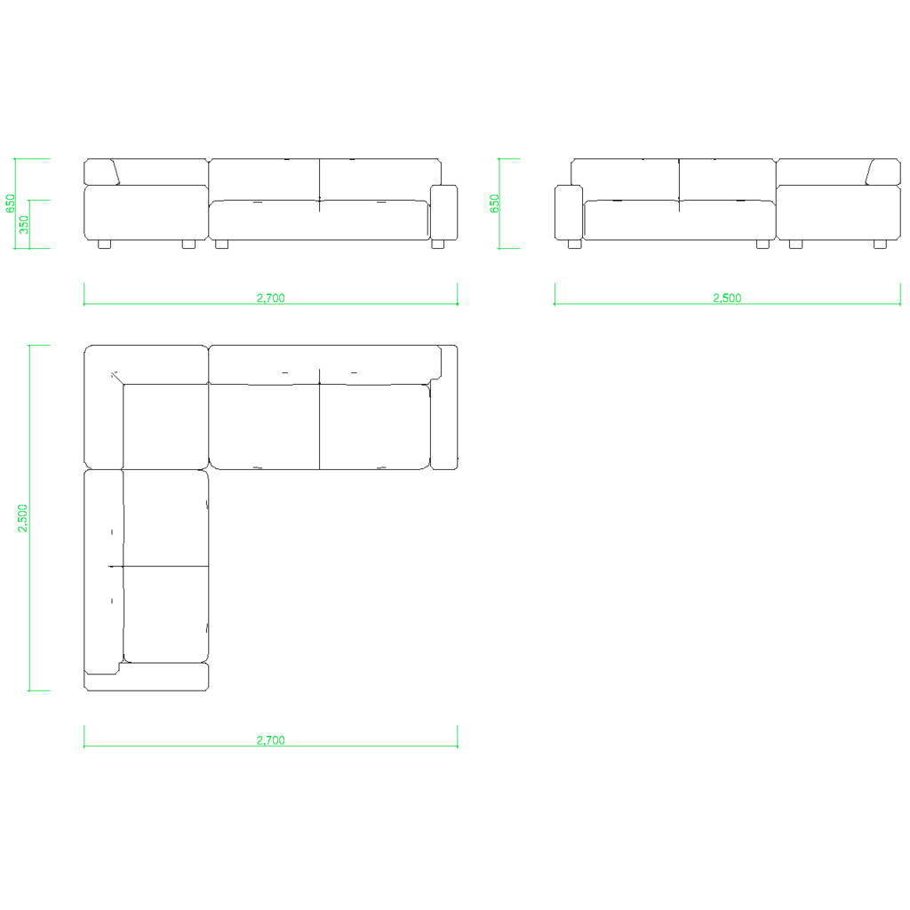 【2D部品】コーナーソファのセット【DXF/autocad DWG】 2disof_0008