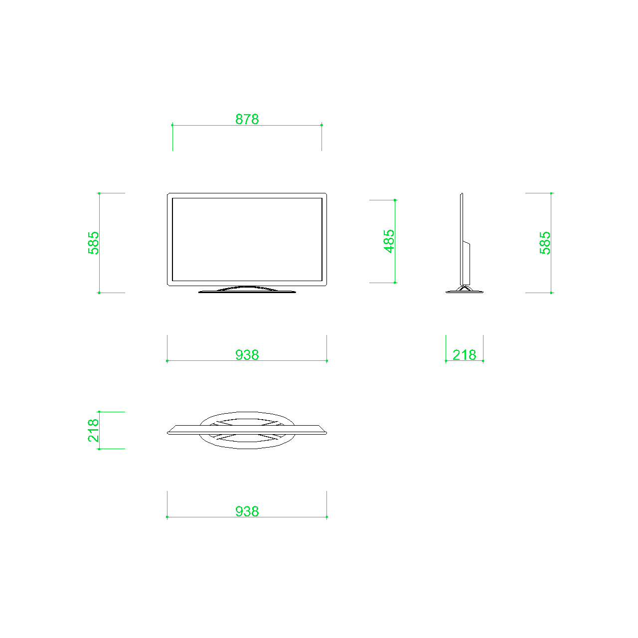 無料,商用可能,フリー素材,フリーデータ,AUTOCAD,DWG,DXF,インテリア,interior,家電製品,consumer electronics,television,40インチのテレビの2DCAD部品