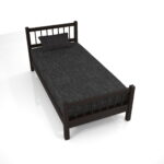 【家具】黒い シングルサイズのベッド【formZ】 bed_0007