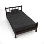 【家具】黒い セミダブルサイズのベッド【formZ】 bed_0009
