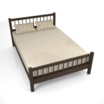 【家具】茶色の ダブルサイズのベッド【formZ】 bed_0012