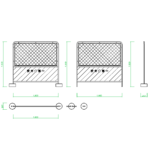 【2D部品】ガードフェンス トラ 金網 コンクリート石付き【DXF/autocad DWG】 2dc-tem_0002