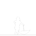 【2D部品】ひらいた傘でポーズをとる女の子【DXF/autocad DWG】 2ds-chi_0045