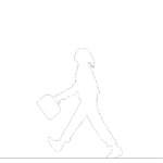 【2D部品】鞄を手に持って歩く女性【DXF/autocad DWG】 2ds-wom_0077