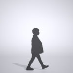 【シルエット】口笛を吹きながら歩く ジャケットを着た男の子【formZ】 child_0081