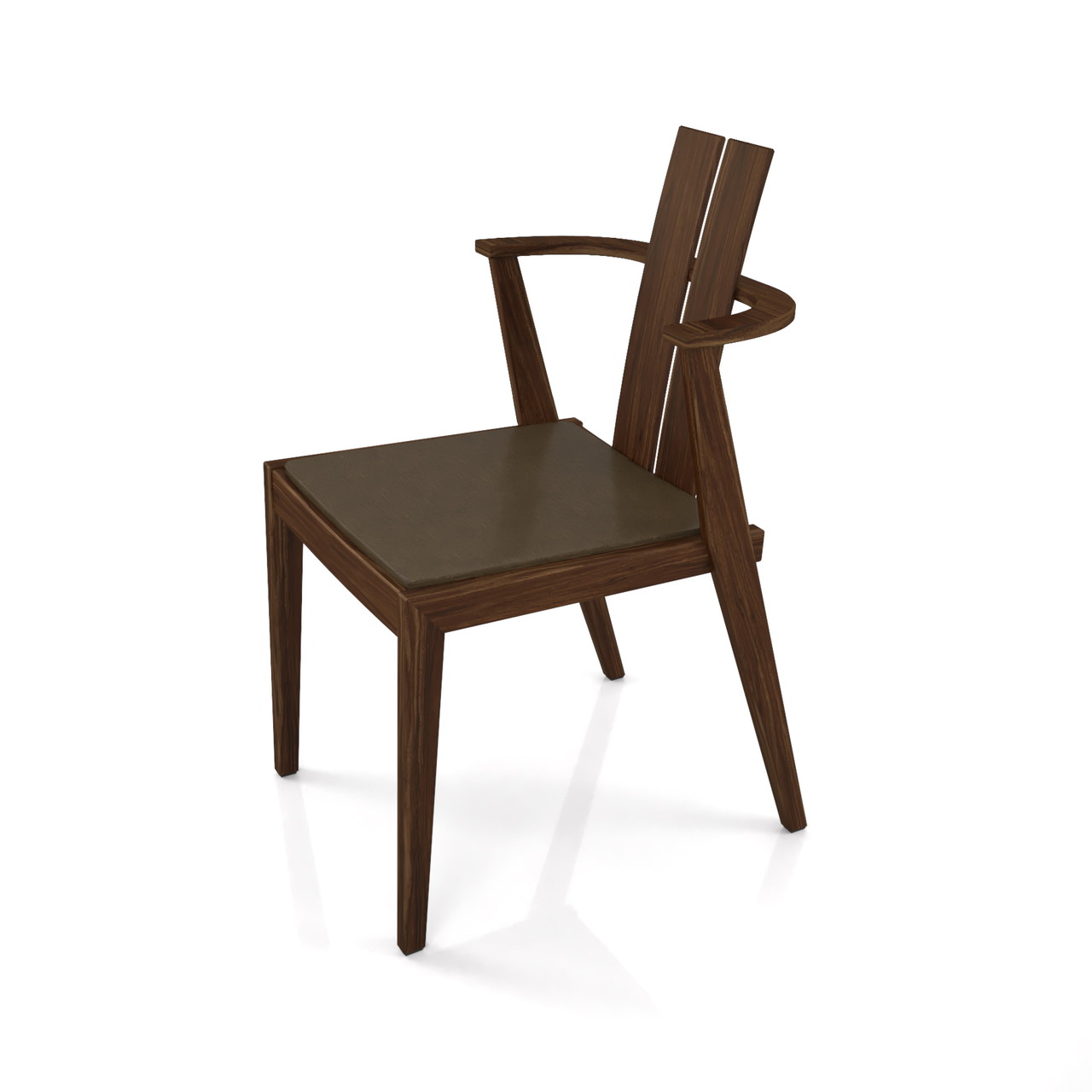 濃い茶色い木製の ダイニングチェアの3DCADデータ丨インテリア 家具 椅子丨無料 商用可能 フリー素材 フリーデータ丨データ形式はformZ ・3ds・objファイルです