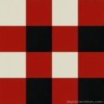 【タイルカーペット】赤・白・黒 3色のチェック柄(市松張り)【テクスチャー】 tc_0440