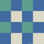 【タイルカーペット】青・青緑・白 3色のチェック柄(市松張り)【テクスチャー】 tc_0486