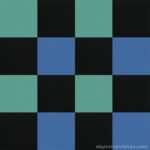 【タイルカーペット】黒・青緑・青 3色のチェック柄(市松張り)【テクスチャー】 tc_0488