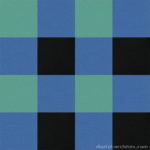 【タイルカーペット】青・青緑・黒 3色のチェック柄(市松張り)【テクスチャー】 tc_0489