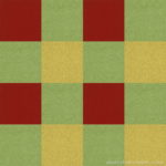 【タイルカーペット】黄緑・赤・黄 3色のチェック柄(市松張り)【テクスチャー】 tc_0498
