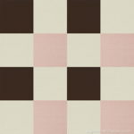 【タイルカーペット】白・こげ茶・ピンク 3色のチェック柄(市松張り)【テクスチャー】 tc_0512