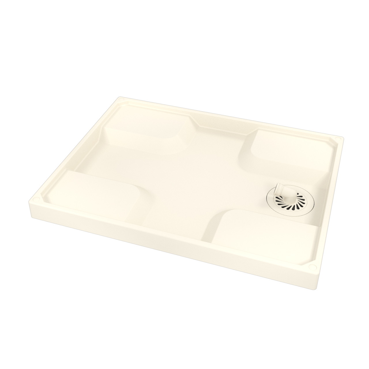 840mm×640mmの 洗濯パン（アイボリー）目皿 排水トラップ部 表面のみ│3d cad データ フリー 無料 商用可能 建築パース フリー素材 formZ 3D 3ds obj│インテリア 洗面脱衣室 洗濯パン interior laundry│digital-architex.com