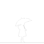 【2D部品】雨具を着て傘をさして待っている女の子【DXF/autocad DWG】 2ds-chi_0067