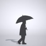 【シルエット】傘をさした歩く女の子【formZ】 child_0095