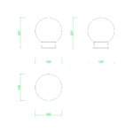 【2D部品】シンプルな丸形の門灯【DXF/autocad DWG】2del-gtl_0003