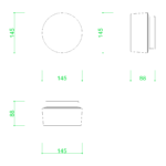 【2D部品】天壁併用シンプルな丸形のポーチライト【DXF/autocad DWG】2del-pcl_0010