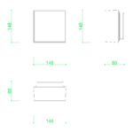 【2D部品】天壁併用シンプルな四角形のポーチライト【DXF/autocad DWG】2del-pcl_0011