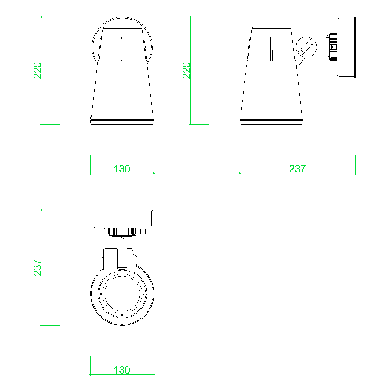 外部用のスポットライト Dxf Autocad Dwg 2del Spl 0001