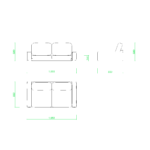 【2D部品】2.5人掛け フロアーソファ【DXF/autocad DWG】 2di-sof_0011