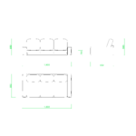 【2D部品】3人掛け フロアーソファ【DXF/autocad DWG】 2di-sof_0012