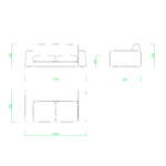 【2D部品】2.5人掛け ローソファ【DXF/autocad DWG】 2di-sof_0015