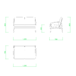 【2D部品】2人掛け ソファ【DXF/autocad DWG】 2di-sof_0017