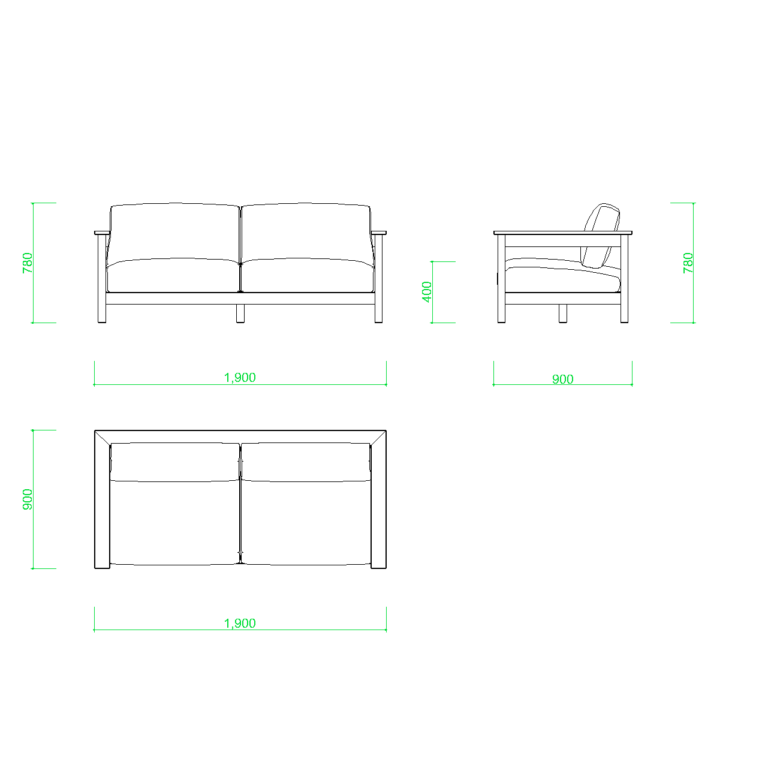 2.5人掛け ソファ【DXF/autocad DWG】 2disof_0018