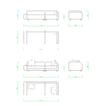 【2D部品】コーナーソファのセット（クッション有り）【DXF/autocad DWG】 2di-sof_0019