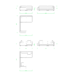 【2D部品】コーナーソファのセット（クッション有り）【DXF/autocad DWG】 2di-sof_0020