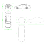 【2D部品】自動車 セダン（トヨタ クラウン TOYOTA CROWN）【DXF/autocad DWG】 2dv-car_0001