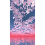 【CG】ピンク色に焼けた空と海【背景画像】 bgi_0028