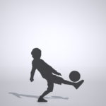 【シルエット】休み時間にサッカーで遊んでいる男の子【formZ】 child_0104