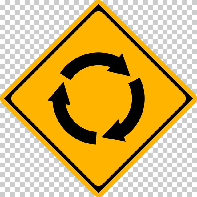 ロータリーありの 警戒標識│マーク 日本の道路標識 切り抜き画像 イラスト フリー データ ダウンロード無料 商用可能 フリー素材 ダウンロード Free download 2D illustration JPEG png traffic sign│digital-architex.com