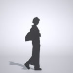 【シルエット】着物を着て歩く女性【formZ】 woman_0205