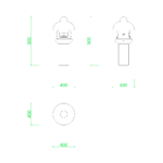 【2D部品】3尺サイズの石灯籠（活込灯籠・丸露地）【DXF/autocad DWG】2dej-tou_0005